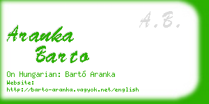 aranka barto business card