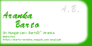 aranka barto business card